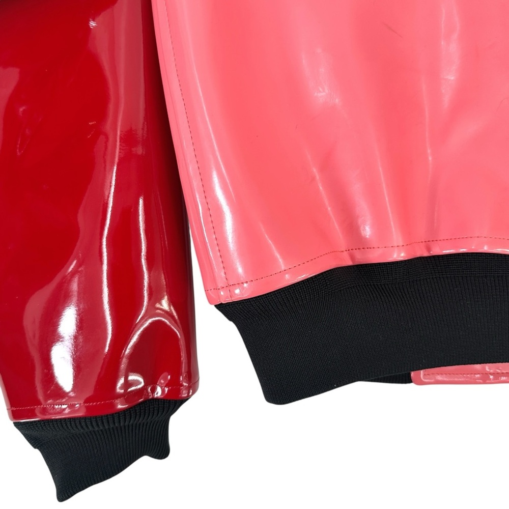 Comme Des Garcons Girl Red & Pink Enamel PVC Faux Patent Leather Bomber Jacket - Picture 8 of 14
